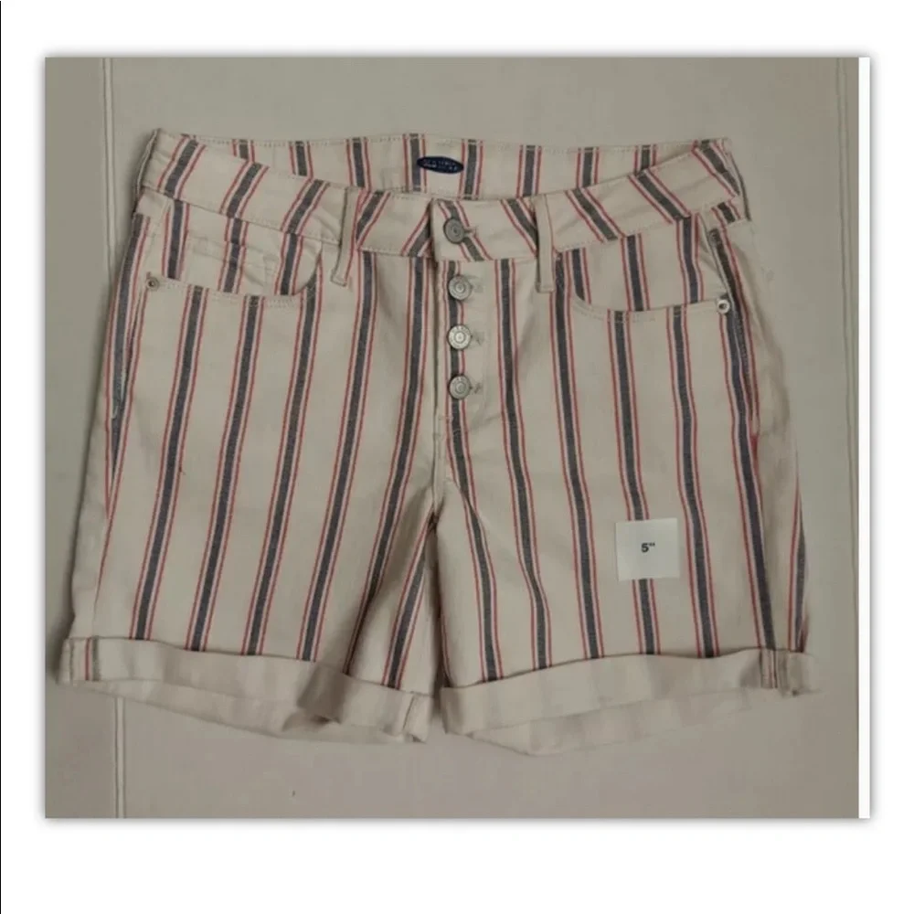 BNWT Old Navy Button Fly Stripe Jean Shorts 12 - Picture 3 of 6